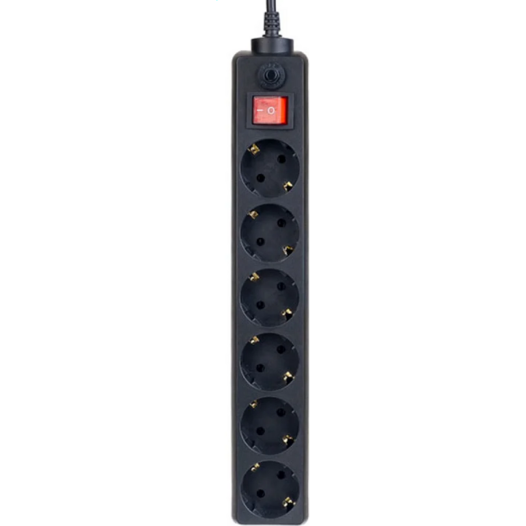 Perfeo сетевой фильтр "POWER+", 3,0м, 6 розеток, черный (PF-PP-6/3,0-B) 1