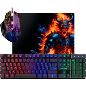 Игровой набор Alion GS-987 RU,черн,радуж,мышь+клав+ковер DEFENDER 1