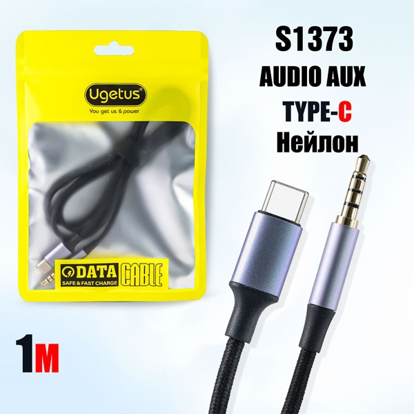 Аудио-Кабель Ugetus UG04 Type-C на Audio aux 1м (black)  20pcs 1