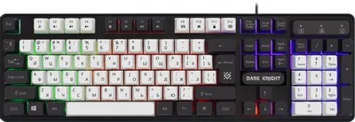 Проводная игровая клавиатура Dark Knight GK-077 RU,бел-черн,104кн,радужная DEFENDER 1
