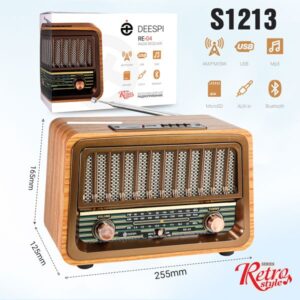 Радиоприемник deespi РЕТРО-стиль RE-04 BT/AM/FM/SW/USB/AUX/MicroSD 1