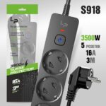 Сетевой фильтр-удлинитель Live-Power LP5140 5р. С/З 16А с выкл. 3м (black)