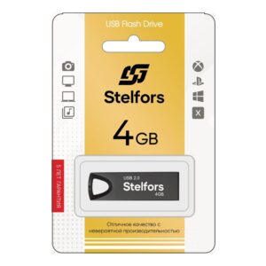 Флеш-накопитель 4GB USB 2.0 Stelfors 117 серия (метал.черный) 1