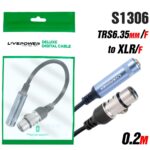 Кабель Аудио Premium T-22 TRS6.35mm/F to XLR/F 200mm (25pcs)