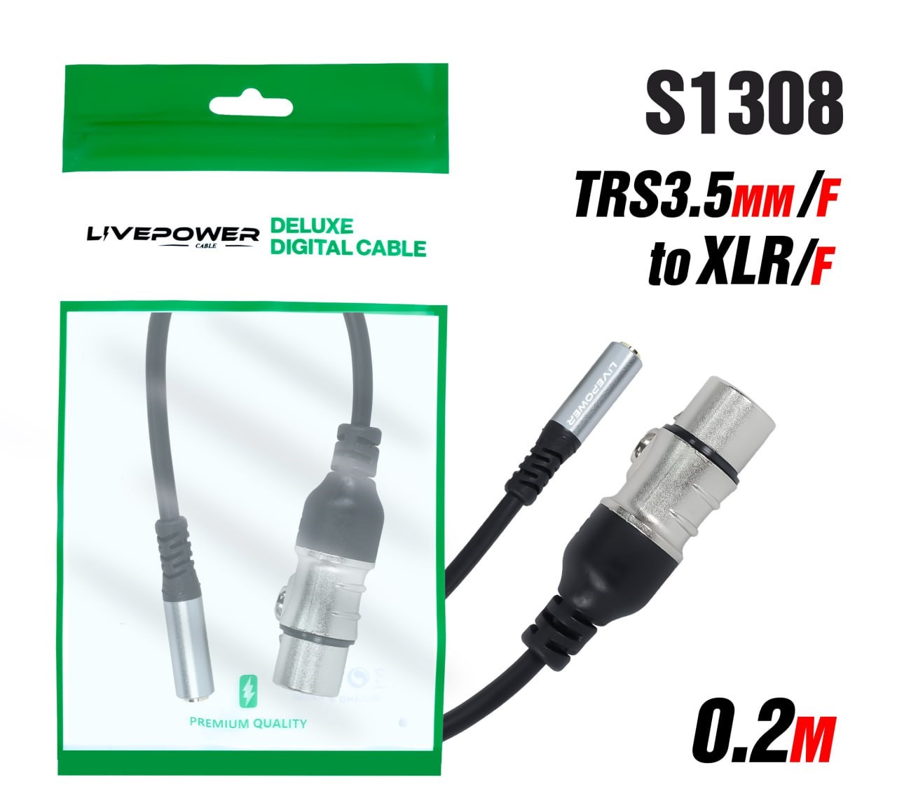 Кабель Аудио Premium T-24 TRS3.5mm/F to XLR/F 200mm (25pcs) 1 Кабель Аудио Premium T-24 TRS3.5mm/F to XLR/F 200mm (25pcs) 1