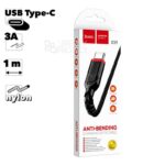 HOCO X59/ USB кабель Type-C/ 1m/ 2.4A/ Нейлон/ Black