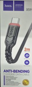 HOCO X59/ USB кабель Type-C/ 2m/ 2.4A/ Нейлон/black 1
