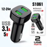 Автомобильное зарядное устройство deespi DE30 2USB 5V/3.1A с инд. вольтметра (black)