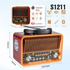Радиоприемник deespi РЕТРО-стиль RE-02 BT/AM/FM/SW/USB/AUX/MicroSD 1