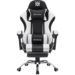 Игровое кресло Tios Чер/бел,класс3,PU,подножка DEFENDER 5
