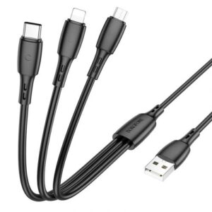 BOROFONE BX71/ USB кабель 3-in-1: Lightning+Micro+Type-C/ 1m/ 2A/ Black 1
