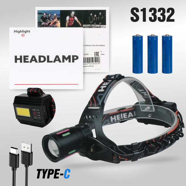 Налобный светодиодный фонарь T62-2 PM10-TG 25pcs 1