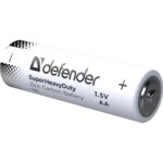 Батарейка солевая R6-4S АА, шринк, 4 шт., Zinc DEFENDER 2
