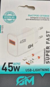 СЗУ Kakusiga CZU-16 45W 6A с кабелем USB-Lightning 1