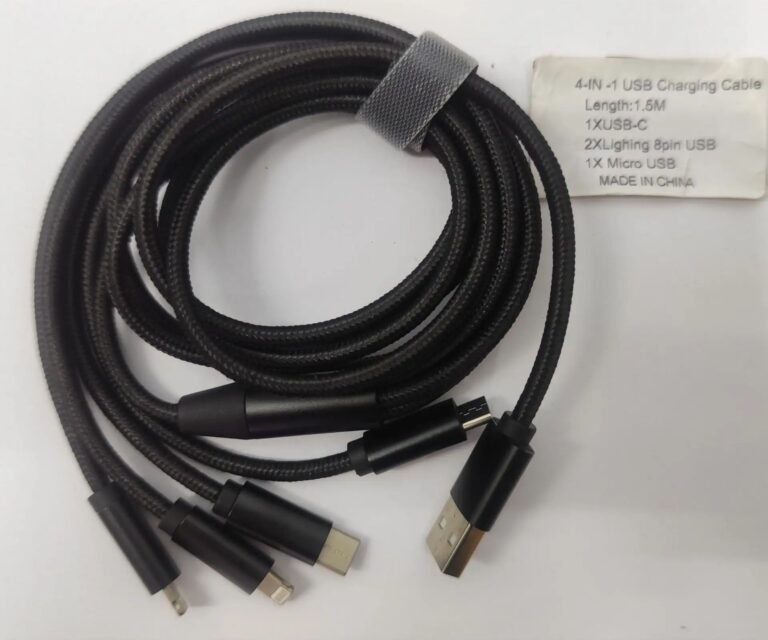 Кабель универсальный 4в1 USB/Type-C /2Lightning/Micro черный 1