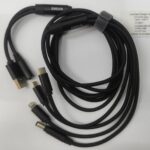 Кабель универсальный 5в1 USB/Type-C /Lightning/Micro/5.5*2.1 черный