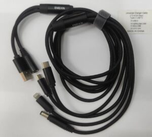 Кабель универсальный 5в1 USB/Type-C /Lightning/Micro/5.5*2.1 черный 1