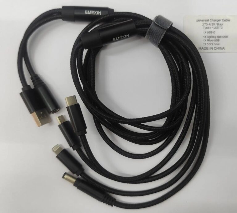 Кабель универсальный 5в1 USB/Type-C /Lightning/Micro/5.5*2.1 черный 1