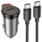 HOCO NZ16/ Авто ЗУ/ PD + QC 3.0/ 2 USB: Type-C + Type-A/ Выход: 25W + 18W/ металлик