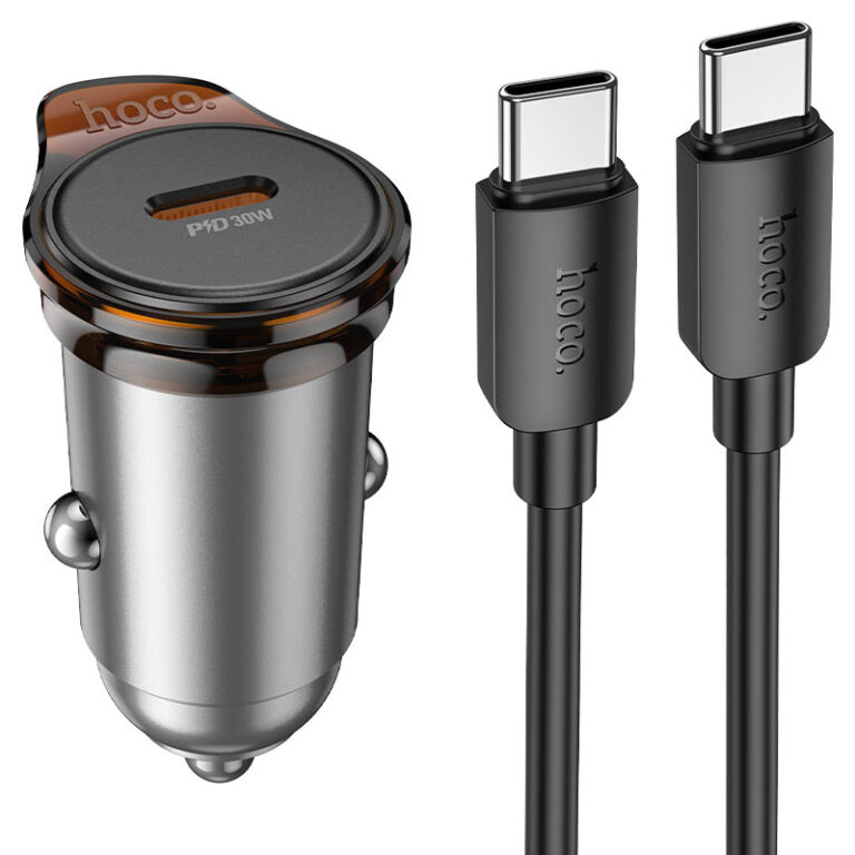 HOCO NZ16/ Авто ЗУ/ PD + QC 3.0/ 2 USB: Type-C + Type-A/ Выход: 25W + 18W/ металлик 1