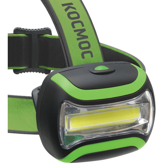 Фонарь КОСМОС KOC-H3W-LED (налобный, 1LEDx3W, 3хААА, , пластик обрезиненный, )  (1/25/100) 1