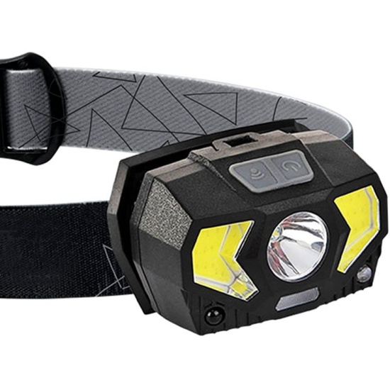 Фонарь КОСМОС KocHuntHelper5W (налобный, 1LEDx3W+1COBx2W, 3хААА, , пластик, красный светодиод)  (1/3 1