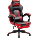 Игровое кресло Diablo Черный/Красный,PU,подножка DEFENDER