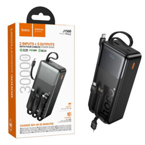 HOCO J156B Founder Powerbank 30000mAh/22.5W+PD20W/4 cable/Black 1