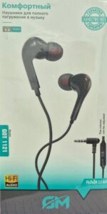 Наушники GM GOT 1121 3.5mm угловой штекер black 1