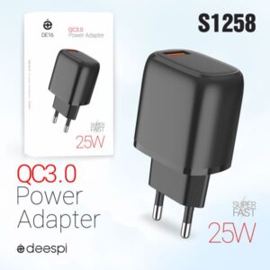 Сетевое зарядное устройство deespi DE16 25W QC.0 Black 1