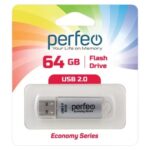 Perfeo USB 64GB E01 Silver economy series