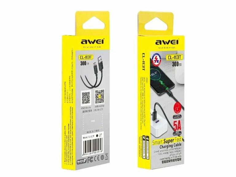Кабель USB Awei CL-113T Type-C 30см {Black} 1