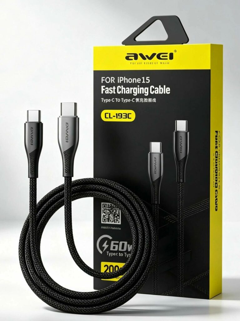 Кабель USB Awei CL-193C 60W {White} 2m 1