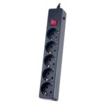 Perfeo сетевой фильтр "POWER+", 1,8м, 5 розеток, черный (PF-PP-5/1,8-B)