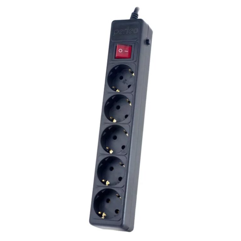 Perfeo сетевой фильтр "POWER+", 1,8м, 5 розеток, черный (PF-PP-5/1,8-B) 1