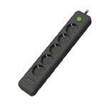 Amper сетевой фильтр, 4,0м, 5 розеток, 10А, 2500 Вт, 2usb, 3Type-C, 1кн, черный.