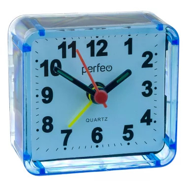 Perfeo Quartz часы-будильник "PF-TC-001", квадратные 5,5*5,5 см, синие 1