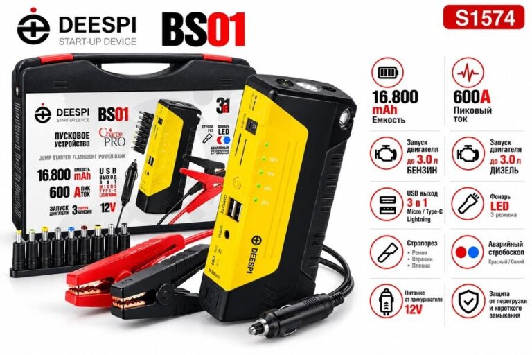 Автомобильное ПЗУ  DEESPI BS01 16800mAh (12V, пик ток 600A) 1