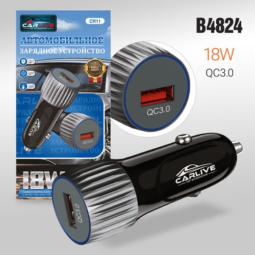 Автомобильное зарядное устройство Carlive CR11 QC3.0 1USB Ports (Black) 1