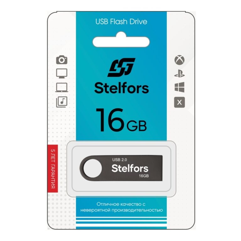 Флеш-накопитель 16GB USB 2.0 Stelfors SHUTTLE серия (метал.черный) 1