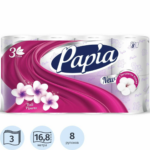 Туалетная бумага PAPIA 3сл 8ш Балтйский цветок 1/7