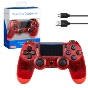 Джойстик PS4 DualShock беспроводной A прозрачный красный (logo) ( 50 шт/кор) IS004514 1