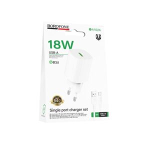 BOROFONE BA102A/ Сетевое ЗУ/ QC 3.0/ 1 USB/ Выход: 18W/ белый 1
