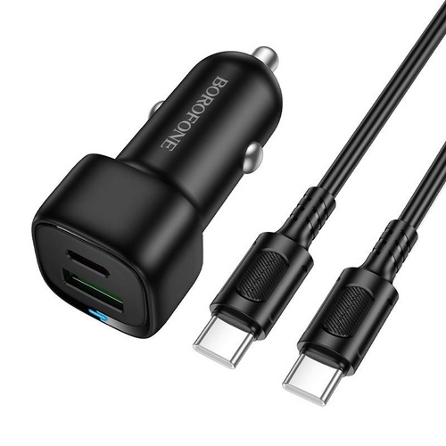 BOROFONE BZ34B/ Авто ЗУ/ PD + QC 3.0/ 2 USB: Type-C + Type-A/ Выход: 20W + 18W/ белый 1