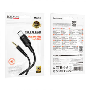 BOROFONE BL25/ AUX аудио кабель/3.5 mm jack - Type-C/ 1m/ черный 1