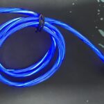 Кабель USB - Type-C светящийся синий
